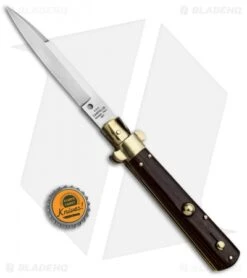 AGA Campolin 10" Frosolone Bayonet Stiletto Knife Cocobolo Brass (4.5" Polish) -Cheap Knives Store AGA Campolin 10in Frosolone Bayo Stiletto Cocobolo Brass Polish BP 28945 jr bottlecap