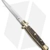 AGA Campolin 10" Italian Stiletto Picklock Automatic Brass/Stag (4.5" Bayonet) -Cheap Knives Store AGA Campolin 10in Stiletto Stag Horn Bayo BP 19124 jr