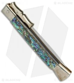AGA Campolin 13" Bat Swinguard Diamond Automatic Knife Abalone (5.75" Dagger) -Cheap Knives Store AGA Campolin 13in Bat Swinguard Diamond Abalone Dagger BHQ 71954 jr side