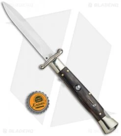 AGA Campolin 9" Italian Stiletto Swinguard Bayonet Automatic Knife Dark Horn -Cheap Knives Store AGA Campolin 9in Italian Stiletto Dark Horn Auto Bayo GX 11091 jr bottlecap