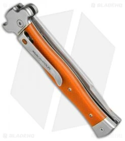 AGA Campolin Zero Italian Leverlock Automatic Orange G-10 (3.75" Stonewash) -Cheap Knives Store AGA Campolin Zero G 10 Orange SW AGA01O SWB BP 20045 jr side