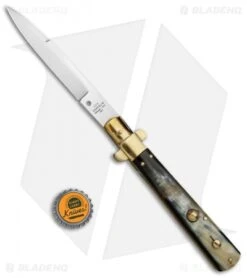 AGA Campolin 11" Frosolone Bayonet Stiletto Automatic Brazilian/Brass (5" Satin) -Cheap Knives Store AGA Frosolone Brazilian Brass 11in Bayo BP 29290 jr bottlecap