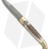 AGA Campolin Brass Lever Lock Automatic Knife Stag Horn (3.75" Damascus) -Cheap Knives Store AGA Lever Brass Damascus Stag BP 18727 jr