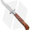 Italian Style 11" Roma Drop Point Automatic Swinguard Wood (4.6" Polished) -Cheap Knives Store AKC 11in Roma Auto Swinguard DP Wood Polished BHQ 152964 jr