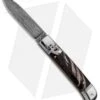 AKC Classic 8" Lever Lock Automatic Italian Knife Dark Horn (3.2" Damascus) -Cheap Knives Store AKC Classic 8in LL Dark Horn Damascus Flat BP 30457 jr