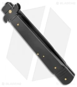 AKC Leverletto 9" Lever Lock Automatic Italian Knife Black (4" Black Flat) -Cheap Knives Store AKC Leverletto 9in LL Auto Italian Black Black BHQ 50877 jr side