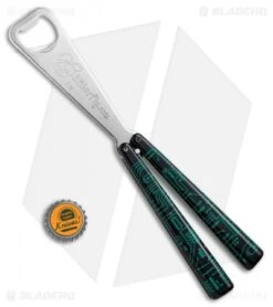 BB Barfly Bottle Opener Butterfly Trainer (Circuit Green/Black) -Cheap Knives Store BB Barfly Bottle Opener Butterfly Trainer Circuit Green Black BHQ 75545 jr bottlecap