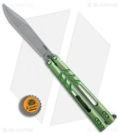 BRS ALT Alpha Beast Infinity Balisong Butterfly Knife Green Ti (4.5" Stonewash) -Cheap Knives Store BRS ALT Alpha Beast Infinity Bali Green Ti SW BHQ 83122 er bottlecap