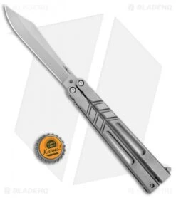 BRS Channel Alpha Beast Balisong Butterfly Knife Titanium (4.5" Stonewash) CHAB -Cheap Knives Store BRS Channel Alpha Beast Balisong Butterfly Ti SW BHQ 87554 jr bottlecap