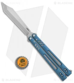 BRS Hybrid Replicant Standard Balisong Butterfly Knife Blue Titanium (4.6" SW) -Cheap Knives Store BRS Hybrid Replicant Blaisong Butterfly Blue Ti Standard SW BHQ 135467 jr bottlecap 1