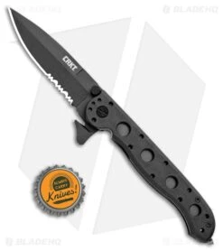 CRKT Carson M16-13ZLEK E.R. Spear Point Flipper Knife Zytel (3.375" Black Serr) -Cheap Knives Store CRKT Carson M16 13ZLEK E.R. SP Zytel Black Serr BHQ 9881 jr bottlecap large