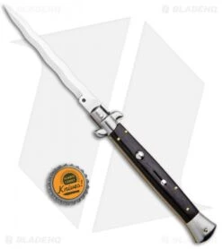 Frank B 11" Italian Stiletto Kris Automatic Knife Ebony (5" Polish) -Cheap Knives Store Frank B 11in Italian Stiletto Kris Auto Ebony Polish BHQ 96556 jr bottlecap