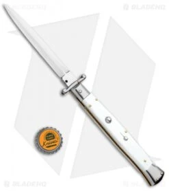 Frank B 11" Italian Stiletto Swinguard Automatic White (5" Satin Dagger) -Cheap Knives Store Frank B 11in Italian Stiletto Swinguard White White Dagger Satin GX 4843 jr bottlecap