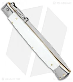 Frank B 11" Italian Stiletto Swinguard Automatic White (5" Satin Dagger) -Cheap Knives Store Frank B 11in Italian Stiletto Swinguard White White Dagger Satin GX 4843 jr side