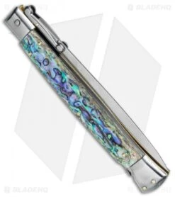 Frank B 11" Italian Stiletto Swinguard Abalone (5" Satin Dagger) -Cheap Knives Store Frank B 11in Stiletto Swinguard Abalone Dagger BP 10606 jr side