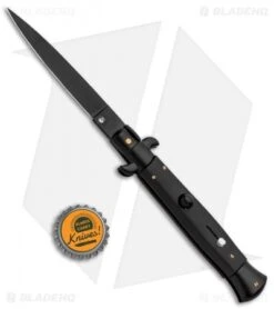 Frank B 9" Italian Stiletto Automatic Knife Black (3.8" Black Flat) -Cheap Knives Store Frank B 9in Italian Stiletto Auto Black Black Flat GX 32763 jr bottlecap