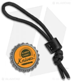 Greg Stevens Design Leather Zipper Pull Lanyard - Black -Cheap Knives Store Greg Stevens Design Zipper Pull Lanyard Black BHQ 81118 jr bottlecap