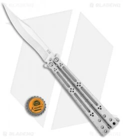 Hom Design Basilisk-R Titanium Balisong Butterfly Knife (4.6" Satin) CF Spacers -Cheap Knives Store HOM Design Basilisk R Ti Balisong Butterfly CF Spacers Satin BHQ 106804 jr bottlecap