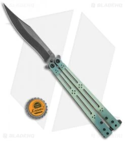 Hom Design Ghost Basilisk-R Balisong Knife Natural G-10 (4.6" Black) -Cheap Knives Store Hom Design Basilisk R Balisong Natural G 10 Black BHQ 121266 jr bottlecap