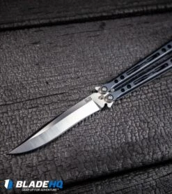 Hom Design PVD Specter Titanium Balisong Butterfly Knife (4.4" Satin) -Cheap Knives Store Hom Design PVD Specter Titanium Balisong Butterfly Knife Satin BHQ 25889 kp black wood web