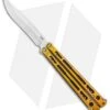 Hom Design Chimera Premium Balisong Knife Gold Ti/CF (4.75 Satin) -Cheap Knives Store Hom Designs Chimera Premium Butterfly Knife Gold Ano Satin BHQ 100558 jr