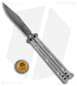 Kershaw Lucha Balisong Butterfly Knife Gray Stainless (4.5" Damascus) 5150DAM -Cheap Knives Store Kershaw Lucha Balisong Gray Damascus BHQ 117076 jr bottlecap