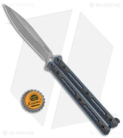 Kershaw Lucha Balisong Butterfly Knife Carbon Fiber/Ti (4.7" SW 20CV) 5150CF -Cheap Knives Store Kershaw Lucha CF Blue SW jr bottlecap