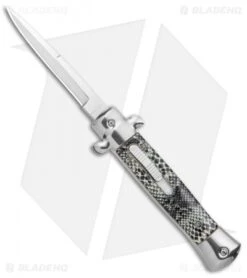 9" Italian Stiletto OTF Automatic Knife Cottonmouth (3.8" Satin)