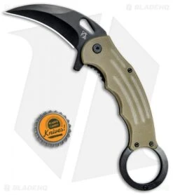 Mantis Karambit Spring Assisted Knife Tan G-10 (2.75" Black) -Cheap Knives Store Mantis Karambit SA Tan G 10 Black MANMK5T BHQ 56617 jr bottlecap