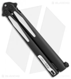 Microtech Tachyon III Balisong Knife Venom (4.5" Black/White Serr) 173-3VM -Cheap Knives Store Microtech Tachyon III Venom black white serr BHQ 71368 er side