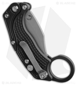 Reate Knives Reate EXO-K Gravity Karambit Button Lock Knife Black Aluminum (3.1" Stonewash) -Cheap Knives Store Reate EXO K Gravity Karambit Button Lock Knife Black Aluminum 3in SW BHQ 183933 td side large