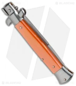 SKM AB 9" Italian Stiletto Automatic Knife Orange Pearlex (3.8" Satin Bayonet) 7 SKM AB 9" Italian Stiletto Automatic Knife Orange Pearlex (3.8" Satin Bayonet) -Cheap Knives Store SKM AB 9in Stiletto Orange Pearlex Bayonet BP 2939 jr side