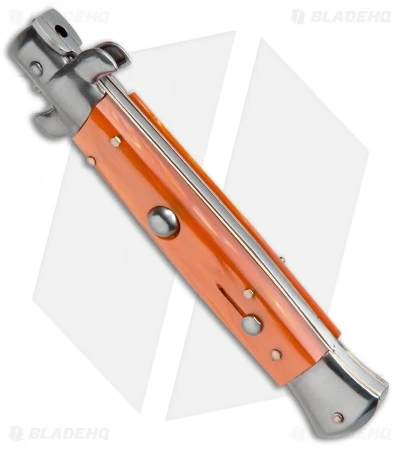 SKM AB 9" Italian Stiletto Automatic Knife Orange Pearlex (3.8" Satin Bayonet) 4 SKM AB 9" Italian Stiletto Automatic Knife Orange Pearlex (3.8" Satin Bayonet) - Image 2