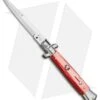 SKM AB 9" Italian Stiletto Automatic Knife Red Pearlex (3.8" Satin Bayonet) -Cheap Knives Store SKM AB 9in Stiletto Red Pearlex Bayone BP 20048 jr