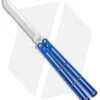 Squid Industries Krake Raken V2.5 Tanto Balisong Knife Blue Dual Tone (4.5") -Cheap Knives Store Squid Industries Krake Raken Tanto Balisong Blue Dual Tone Satin BHQ 135815 jr