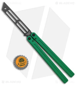 Squid Industries Triton Butterfly Balisong Trainer V2 Inked Green -Cheap Knives Store Squid Industries Triton Butterfly Balisong Trainer Green V2 Inked Black BHQ 175178 jr bottlecap