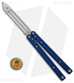 Squid Industries Squidtrainer V4 Butterfly Balisong Trainer Blue (4.5" SW) -Cheap Knives Store Squid industries Squidtrainer V4 Butterfly Balisong Trainer Blue 4in SW BHQ 77002 td size
