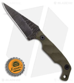 Stroup Knives Mini EDC Fixed Blade Knife OD Green G-10 (3.1" Black SW) -Cheap Knives Store Stroup Knives Mini EDC FBK OD Green G10 3in Black SW BHQ 142121 td size