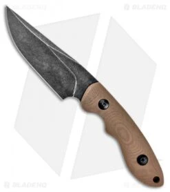 ABKT Elite Shadow Predator Fixed Blade Knife Tan G-10 (3.25" Black Stonewash)