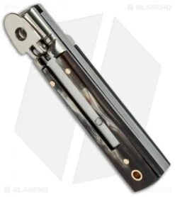 AKC Classic 6" Lever Lock Automatic Italian Knife Brazilian (2.5" Damascus) -Cheap Knives Store akc lever 6in braz damascus flat bottom cm