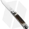 AKC Classic 8" Lever Lock Automatic Italian Knife Stag Horn (3.2" Polish) -Cheap Knives Store akc lever lock stag BHQ 50856 jr