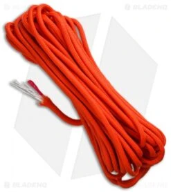 25' Safety Orange 550 FireCord Paracord Nylon Braided 7-Strand + 1 Tinder Core