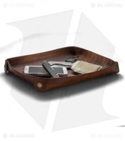 Fire Hall Knife & Leather Valet Tray W/ American Flag Overlay -Cheap Knives Store fire hall valet tray dark woodgrain cm side