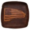 Fire Hall Knife & Leather Valet Tray W/ American Flag Overlay