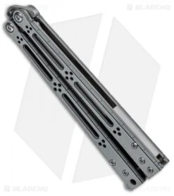 Hom Design Basilisk-R Balisong Butterfly Knife Gray/Black G10 (Bead Blast) -Cheap Knives Store hom design basilisk R gray g10 BHQ 37145 er spine