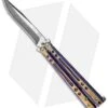 Hom Design Specter Evo Titanium Balisong Knife Purple Gold (4.4" Two-Tone) -Cheap Knives Store hom specter evo purple gold cm