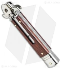 AKC Leverletto 7.75" Lever Lock Auto Italian Knife Cocobolo (3.2" Satin Serr) -Cheap Knives Store leverletto cocobolo serrated bottom cm