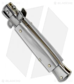 SKM 7" Italian Stiletto Automatic Knife White Pearlex (3" Satin Flat) -Cheap Knives Store skm stilettos 7in white pearl flat BP 18071 dl side